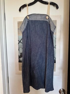 AMADI Blue Denim Rope Strap A-Line Midi Dress NWT